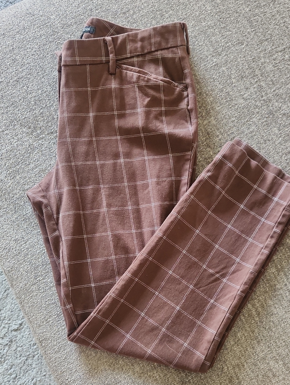 41 Hawthorn Brown Windowpane Straight-Leg Pants